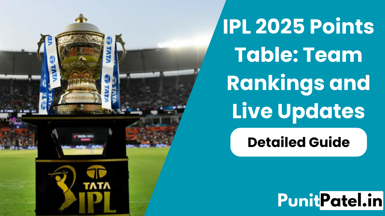 IPL 2025 Points Table: Team Rankings, Standings and Live Updates