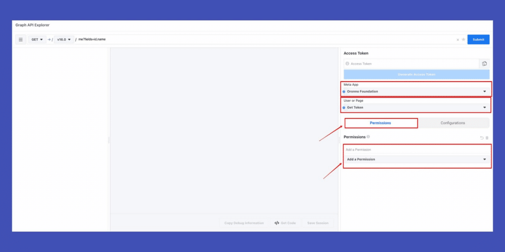 Select the get token type and other information.