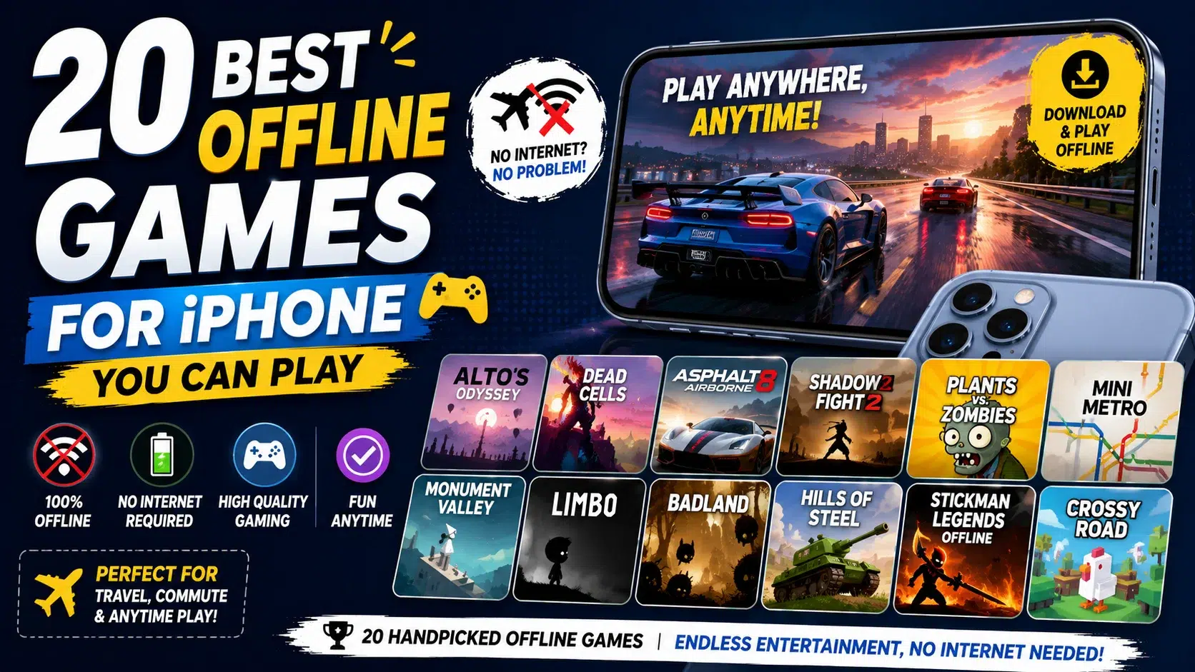 20 Best Offline Games for iPhone You Can Play