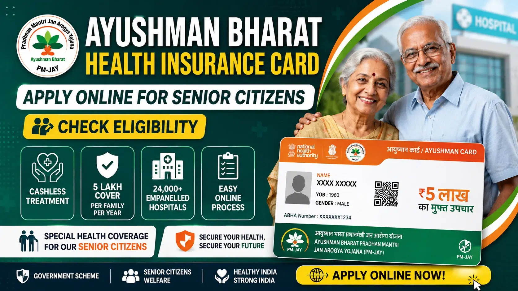 Ayushman Bharat Health Insurance Card Apply Online