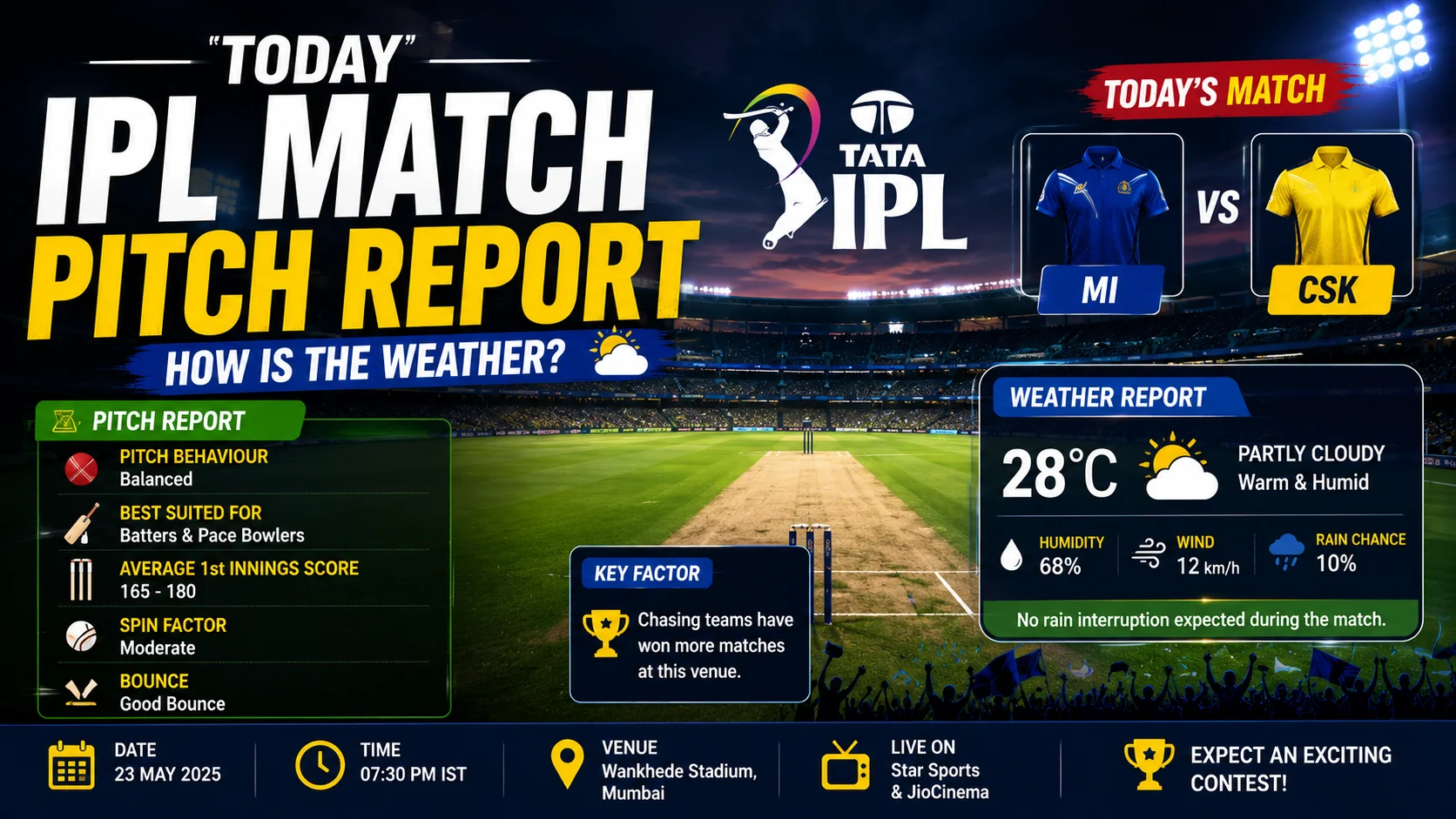 Today IPL Match Pitch Report