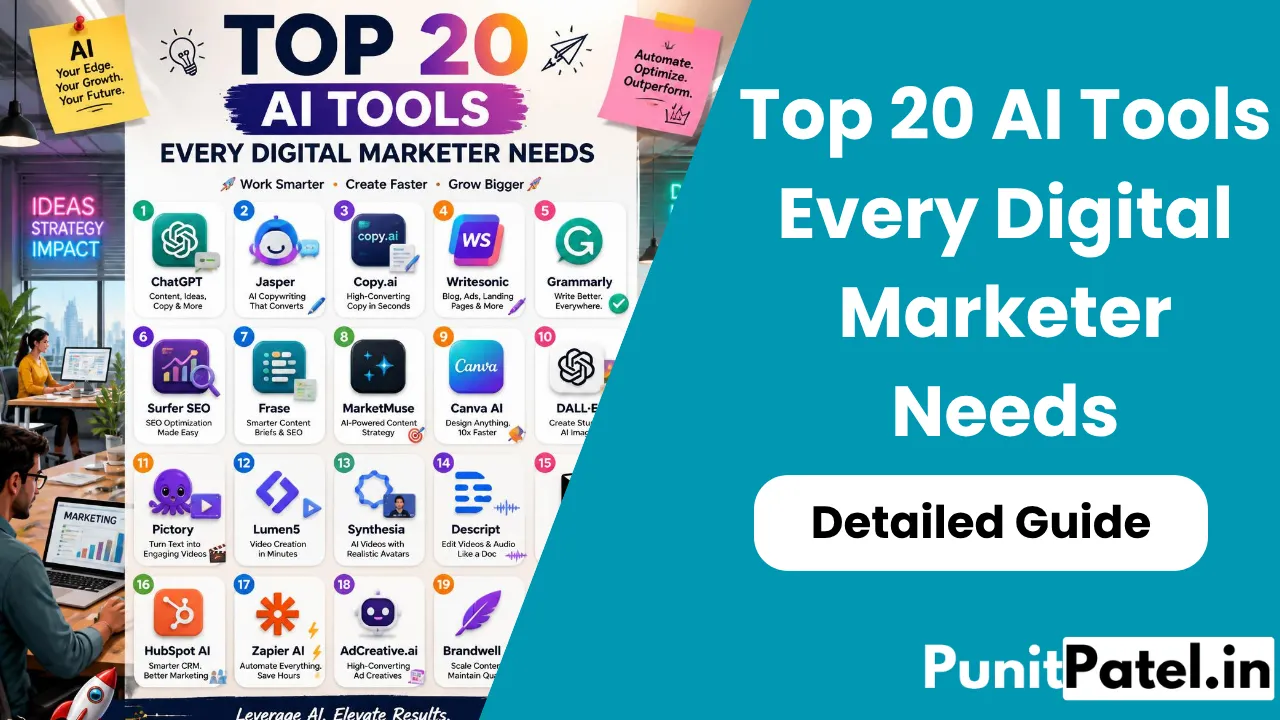 Top 20 AI Tools Every Digital Marketer Needs