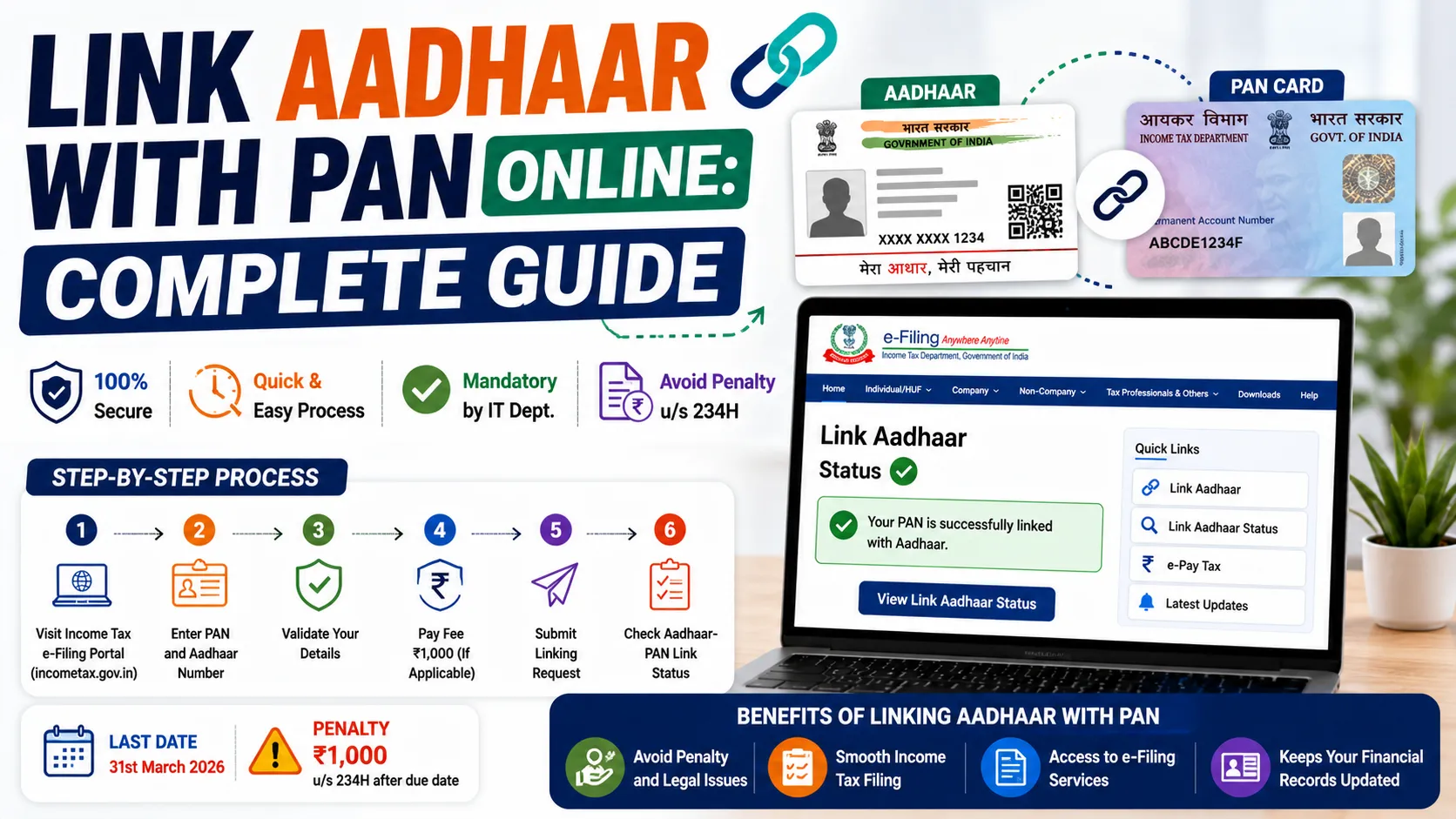 link Aadhaar with PAN online