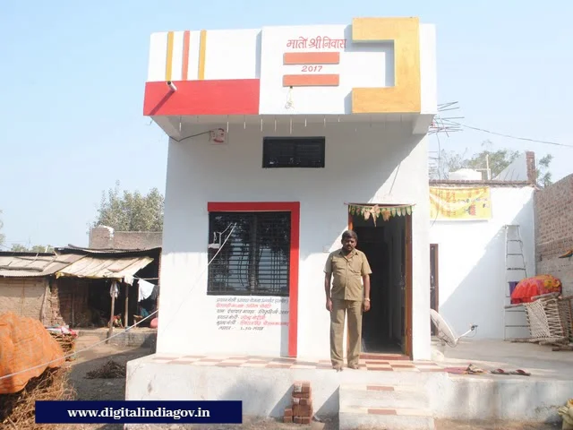 Pucca house built under Dr Ambedkar Awas Yojana Gujarat housing scheme
