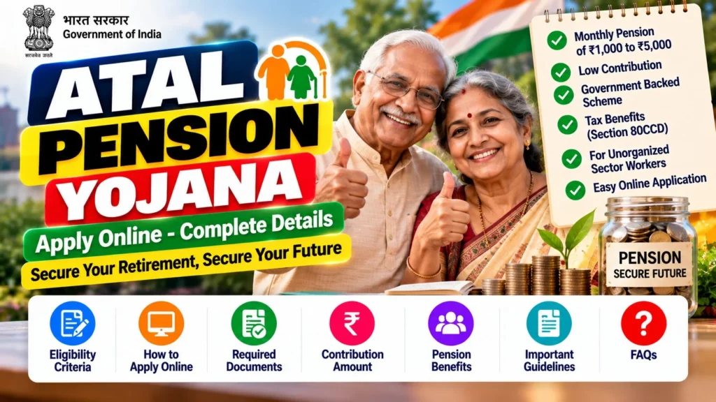 Atal Pension Yojana 2026 - Apply Online, Monthly Contribution Chart
