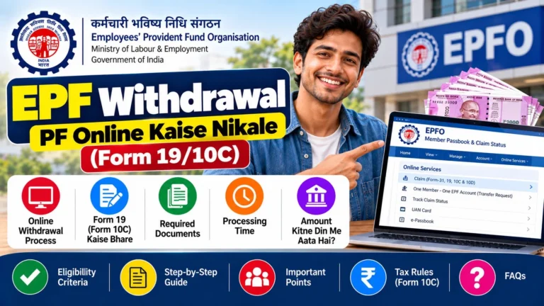 EPF Withdrawal 2026: PF Online Kaise Nikale (Form 19/10C)