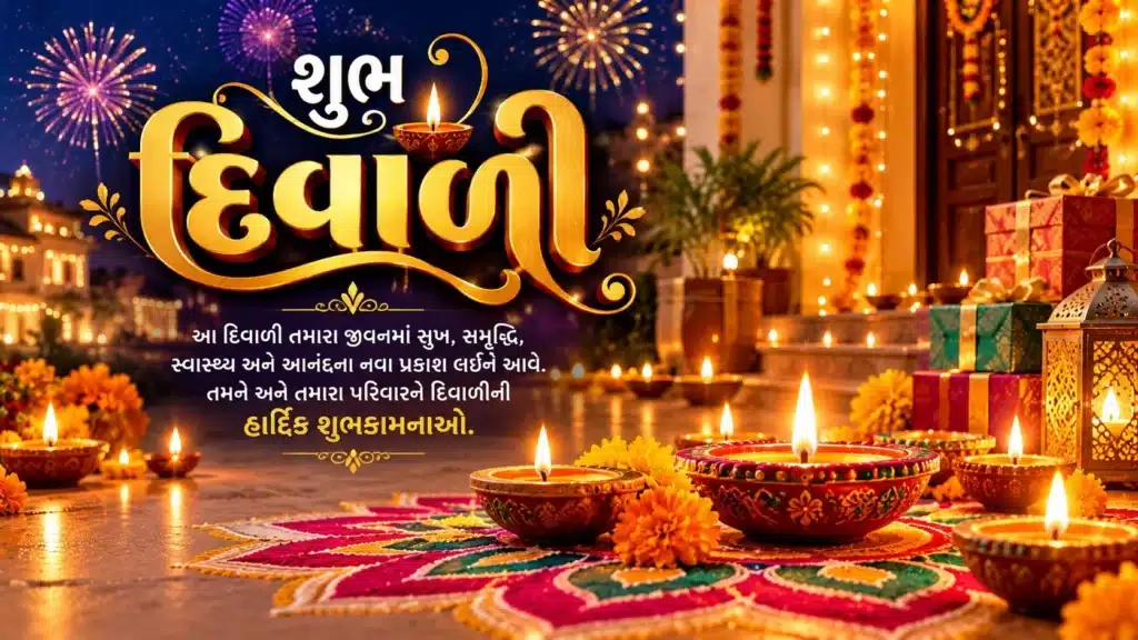 Happy Diwali wishes in Gujarati