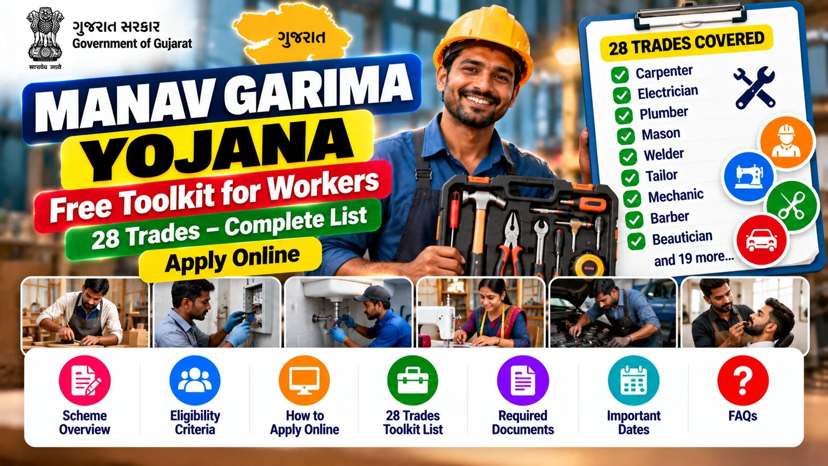 Manav Garima Yojana 2026: Free Toolkit List (28 Trades), Apply Online
