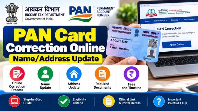 PAN Card Correction Online 2026: Name/Address Update Guide