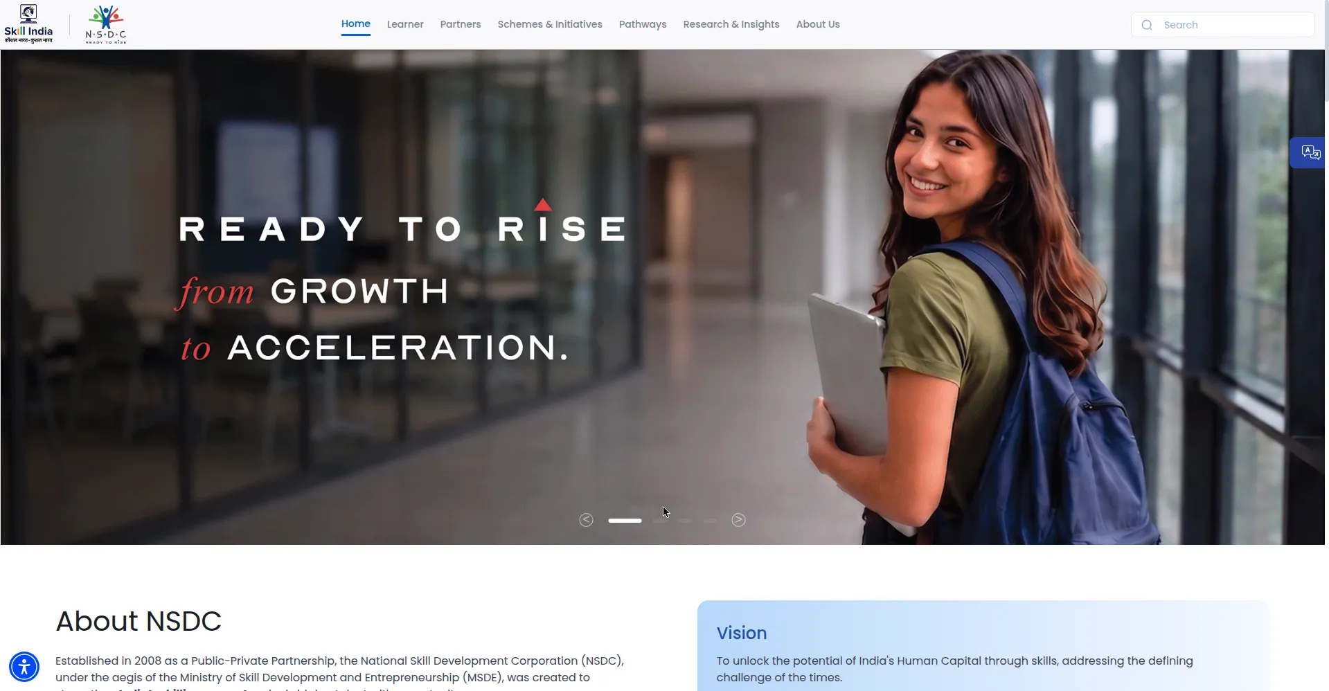NSDC official website - PM Kaushal Vikas Yojana implementing agency