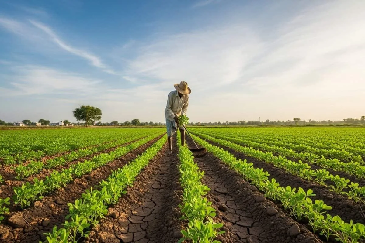 SC Farmer Land Purchase Scheme Gujarat 2026 - farmer working in green agricultural field
