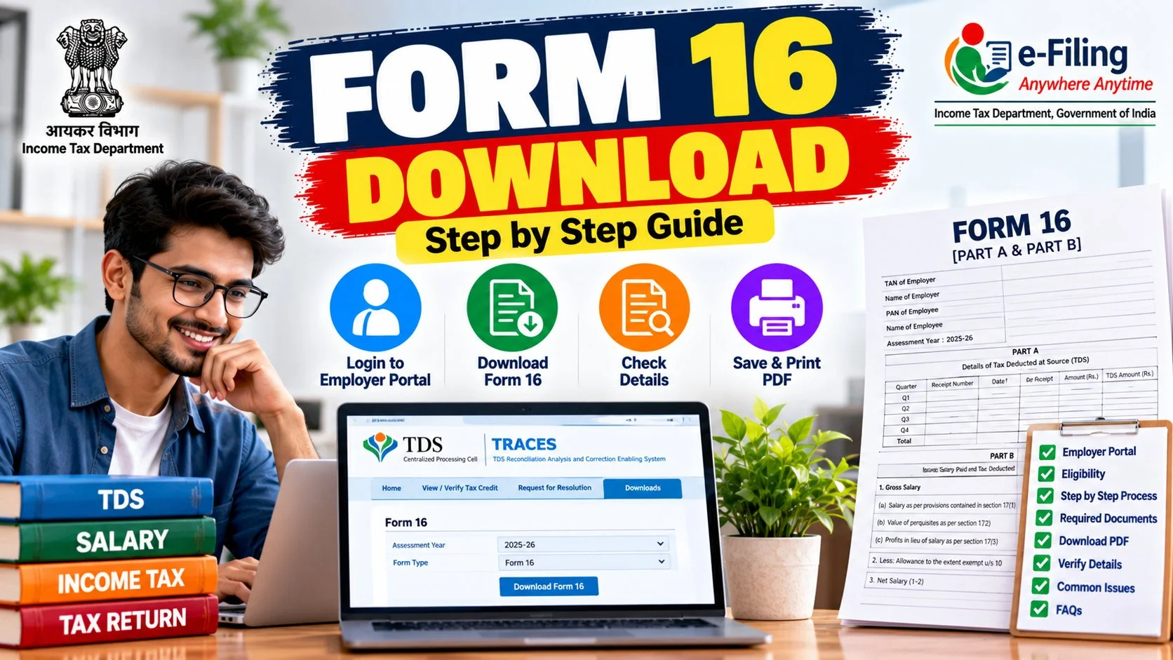 Form 16 Download 2026: Get PDF from Employer, TRACES & Alternatives
