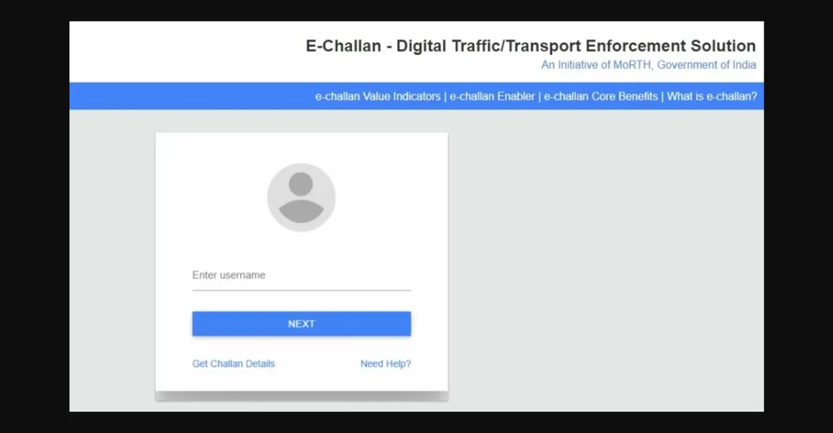 E-Challan Digital Traffic Enforcement Solution - MoRTH Government of India portal
