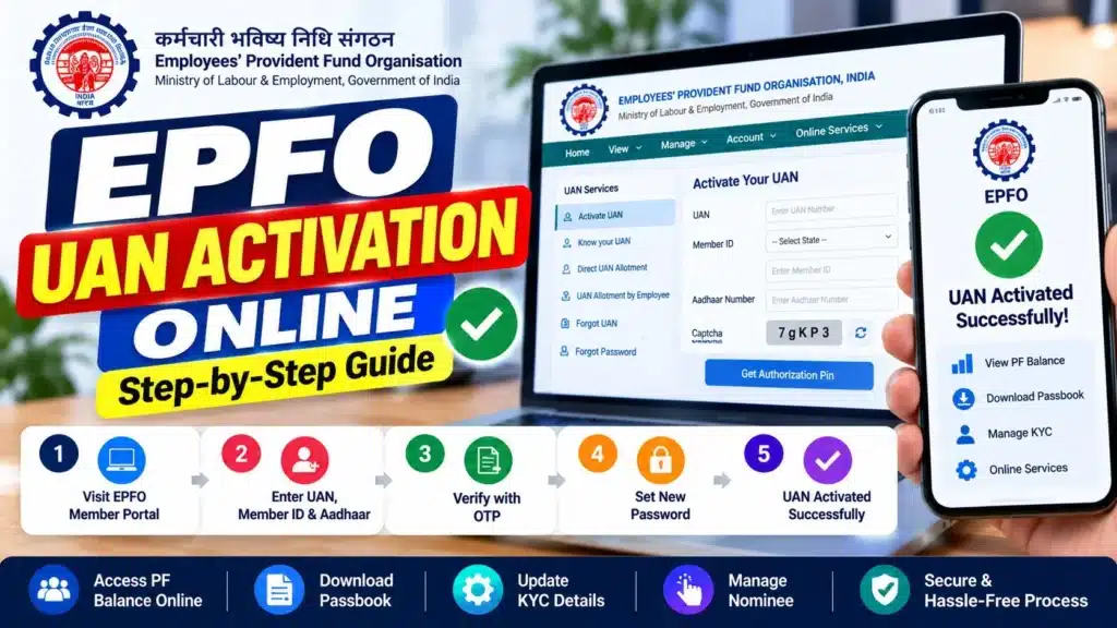 EPFO UAN Activation Online 2026 Step by Step Guide